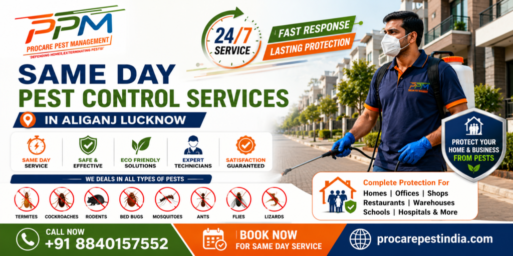 Same Day Pest Control Services in Aliganj Lucknow