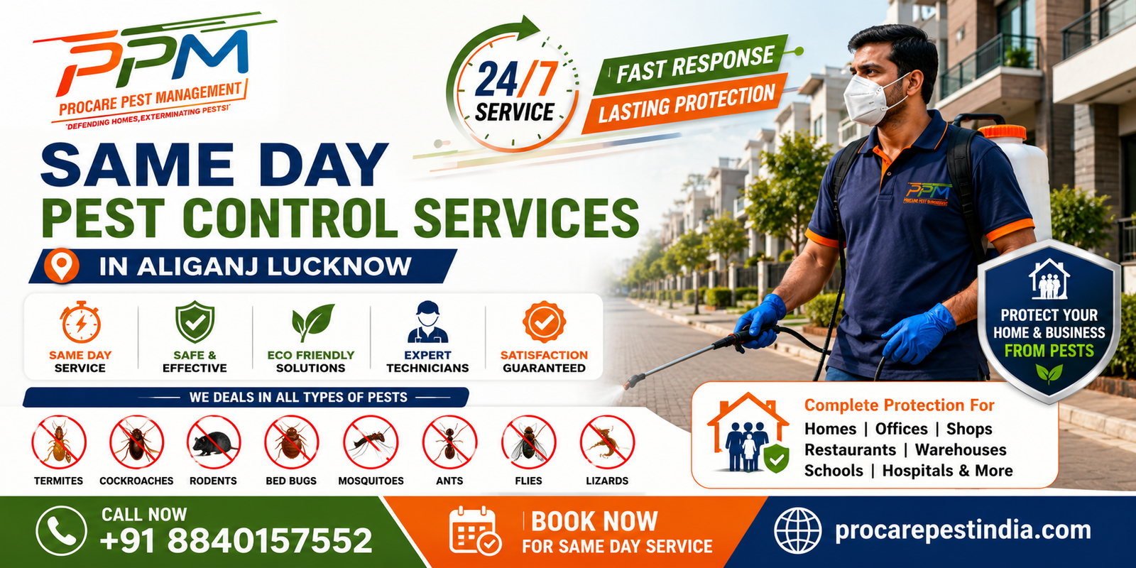 Same Day Pest Control Services in Aliganj Lucknow